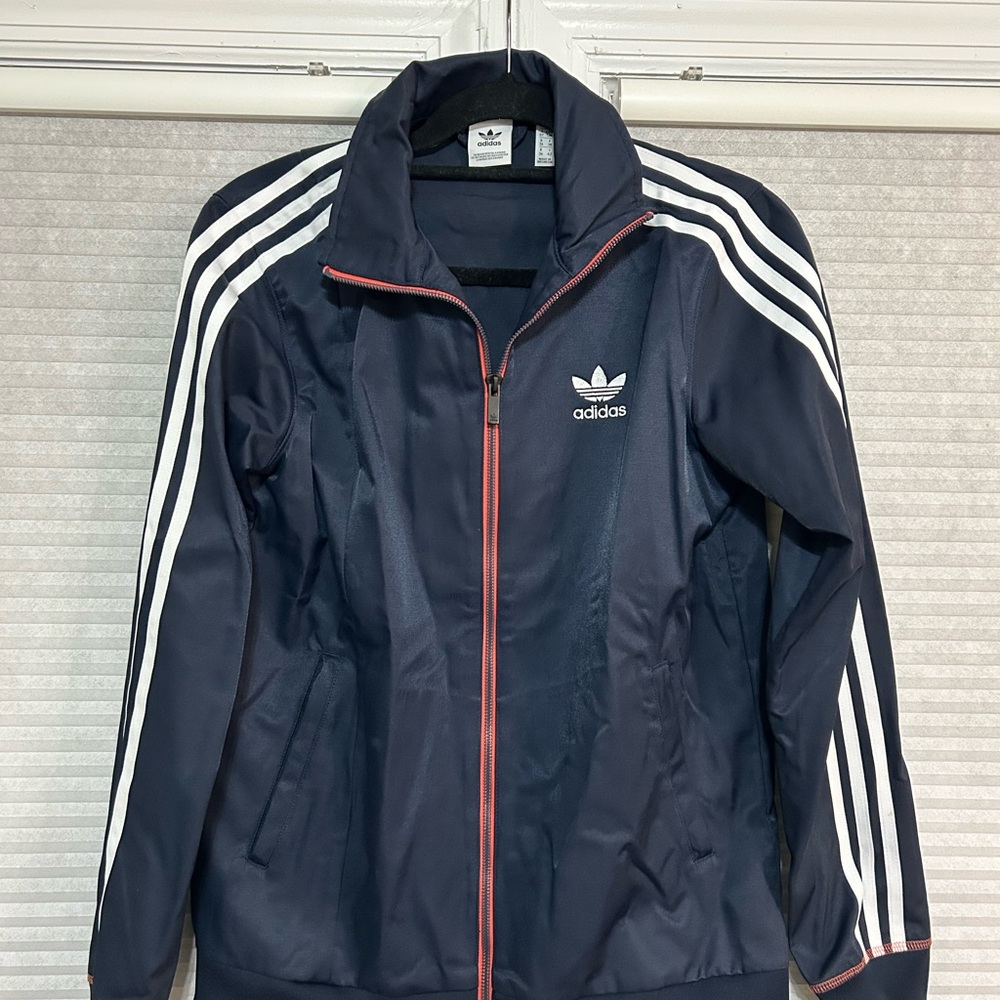 Adidas Dark Blue Jacket with White Accents